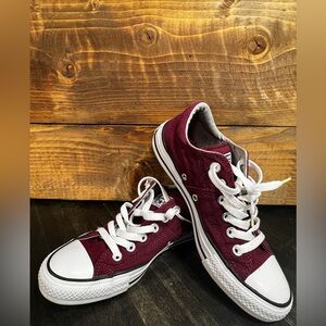 Converse Maroon Low-Top Sneakers with White Accents